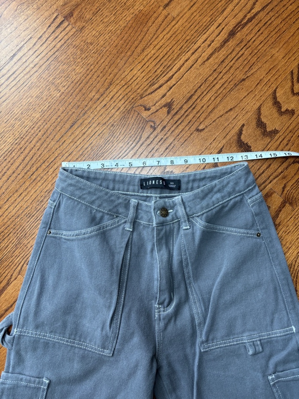 Lioness Miami Vice Women’s Steel Gray Wide Leg Cargo Pants Jeans - Picture 8 of 10